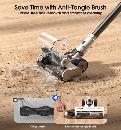 Cordless Stick Vacuum Cleaner, 55KPa Suction, 70-Min Runtime, Touchscreen & Anti-Tangle Brush