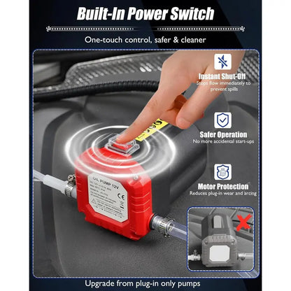 12V 80W Electric Oil Extractor Pump – Oil Transfer Pump for Cars, Trucks, RVs & Boats