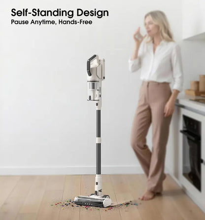 Cordless Stick Vacuum Cleaner, 55KPa Suction, 70-Min Runtime, Touchscreen & Anti-Tangle Brush
