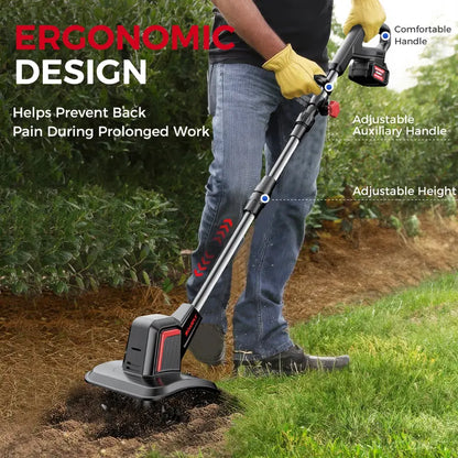 20V Electric Rototiller 360RPM 2x4.0AH Battery&Charger 9"×6.6" 48 Steel Tines for Garden Lawn