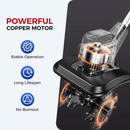 20V Electric Rototiller 360RPM 2x4.0AH Battery&Charger 9"×6.6" 48 Steel Tines for Garden Lawn